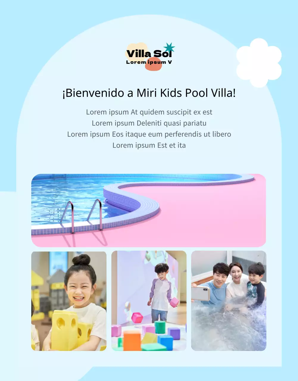 Presentación y reserva de bonitas pensiones infantiles en tonos pastel