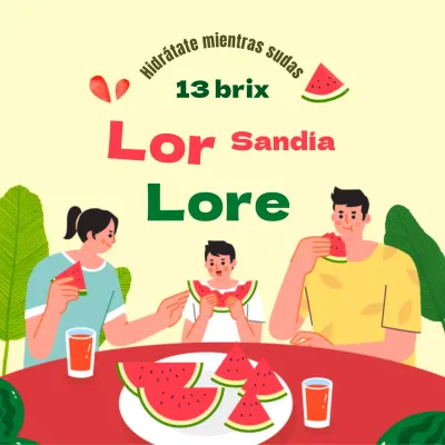 Diseño promocional de sandía verde-roja con alto contenido en azúcar
