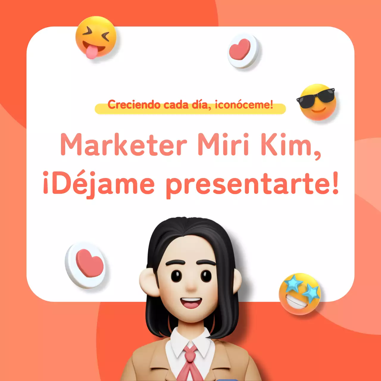 Icono 3D naranja y coralContenido de la biografía de Instagram