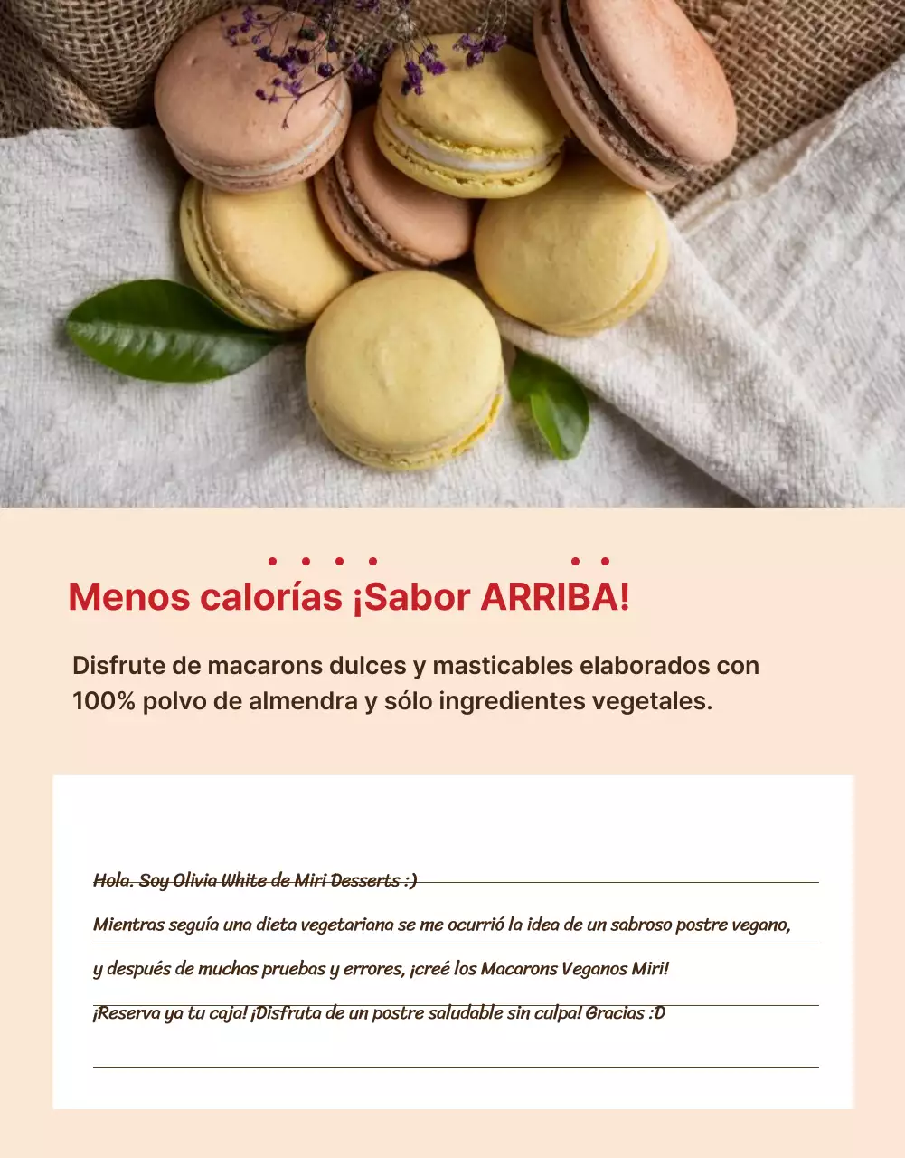 Presentamos el Fondo Vegano para Macarons de Menta y Rojo
