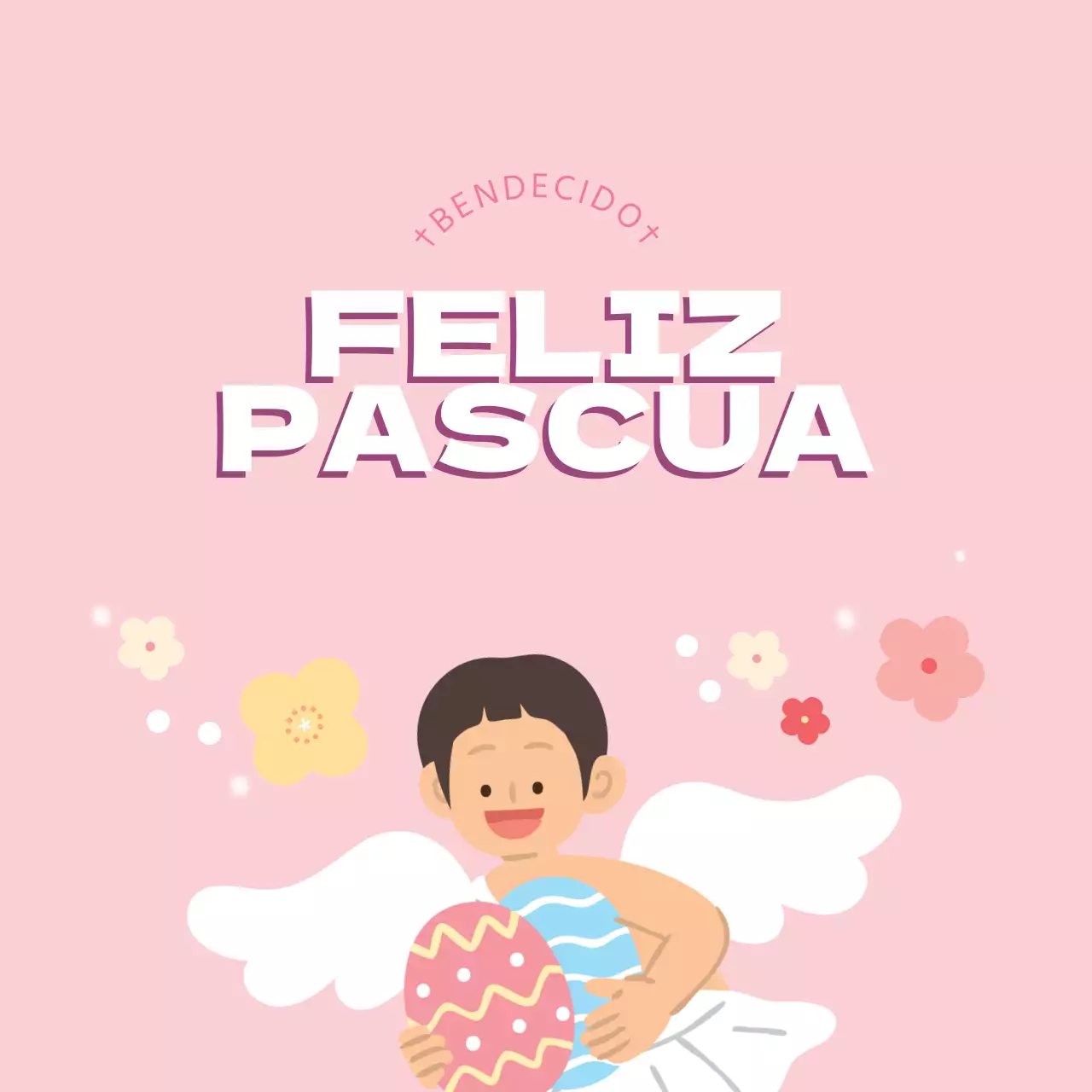 Bonitas etiquetas de Pascua para iglesias con ilustraciones rosas