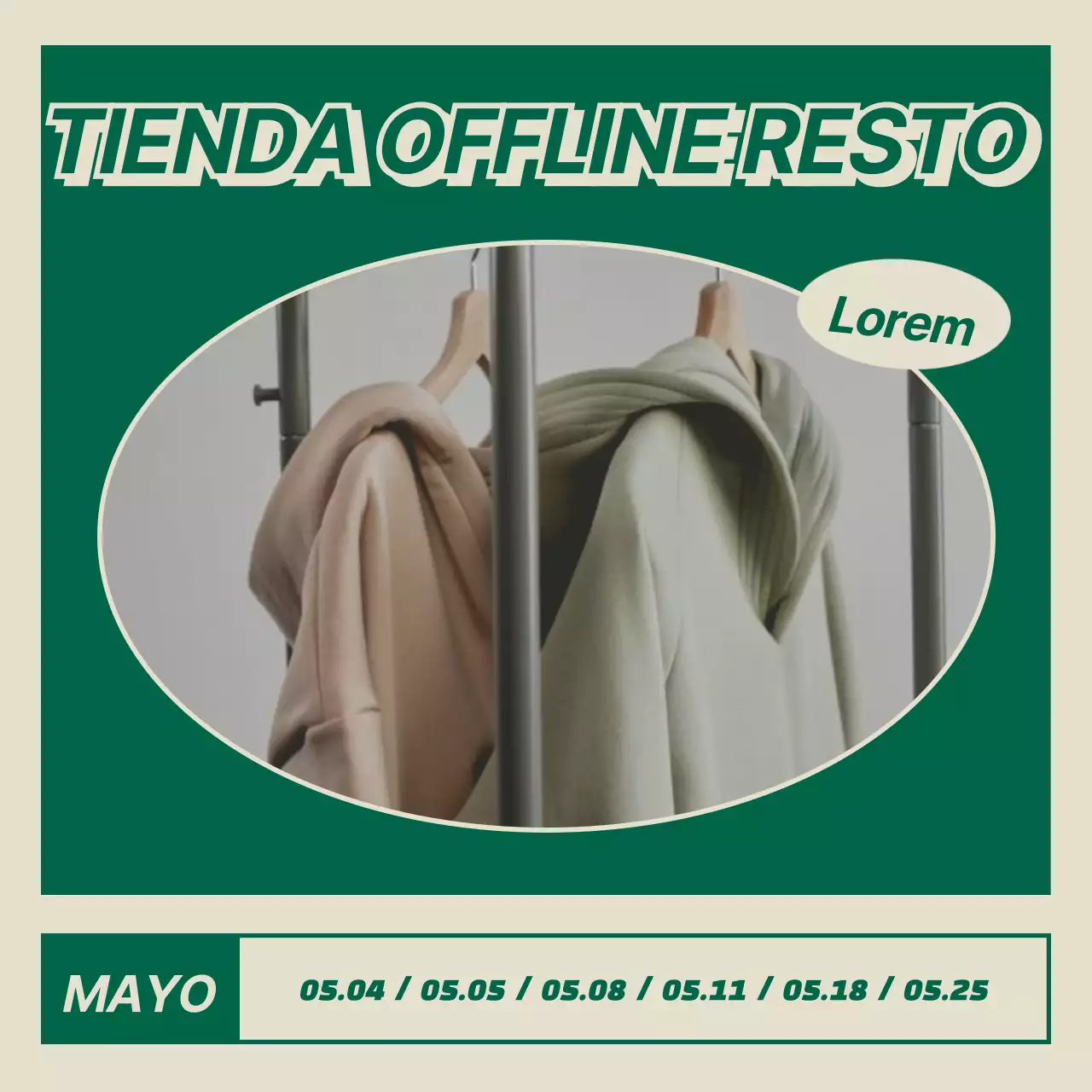 Un atrevido paquete de diseño en verde y marfil