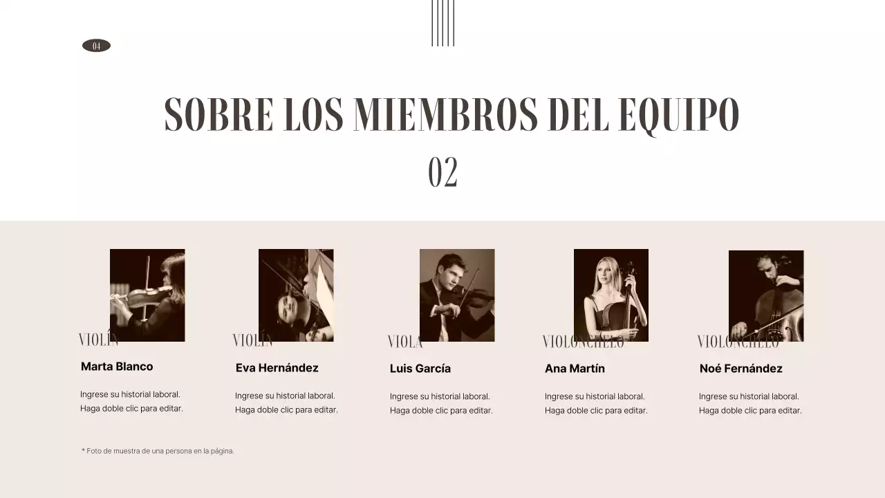 Cartera de organizaciones de artes escénicas en tonos marrones y apagados