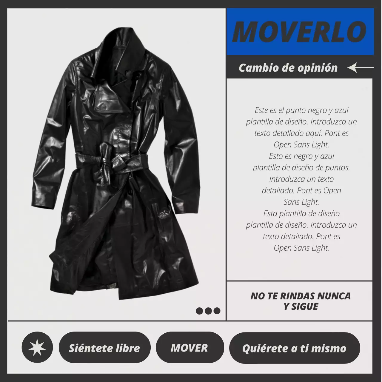 Un moderno paquete de diseño conceptual en azul y negro