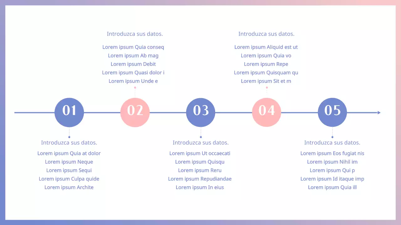 Línea de tiempo rosa violeta degradado