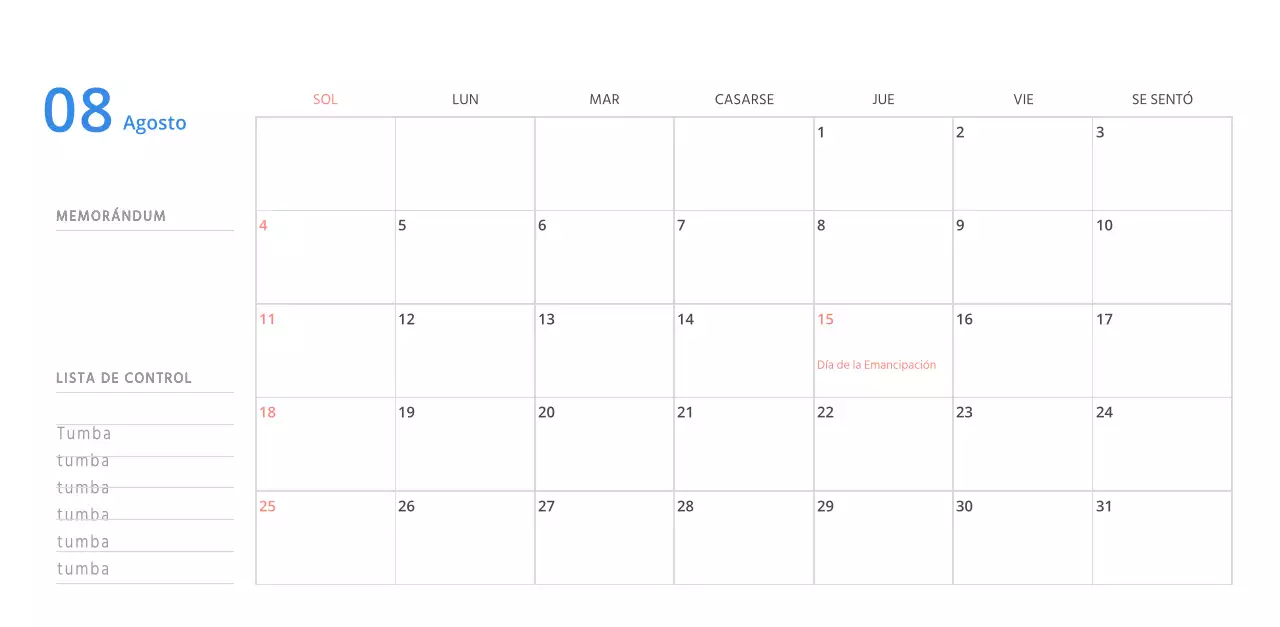 Bonito calendario de sobremesa ilustrado de temática familiar en color verde