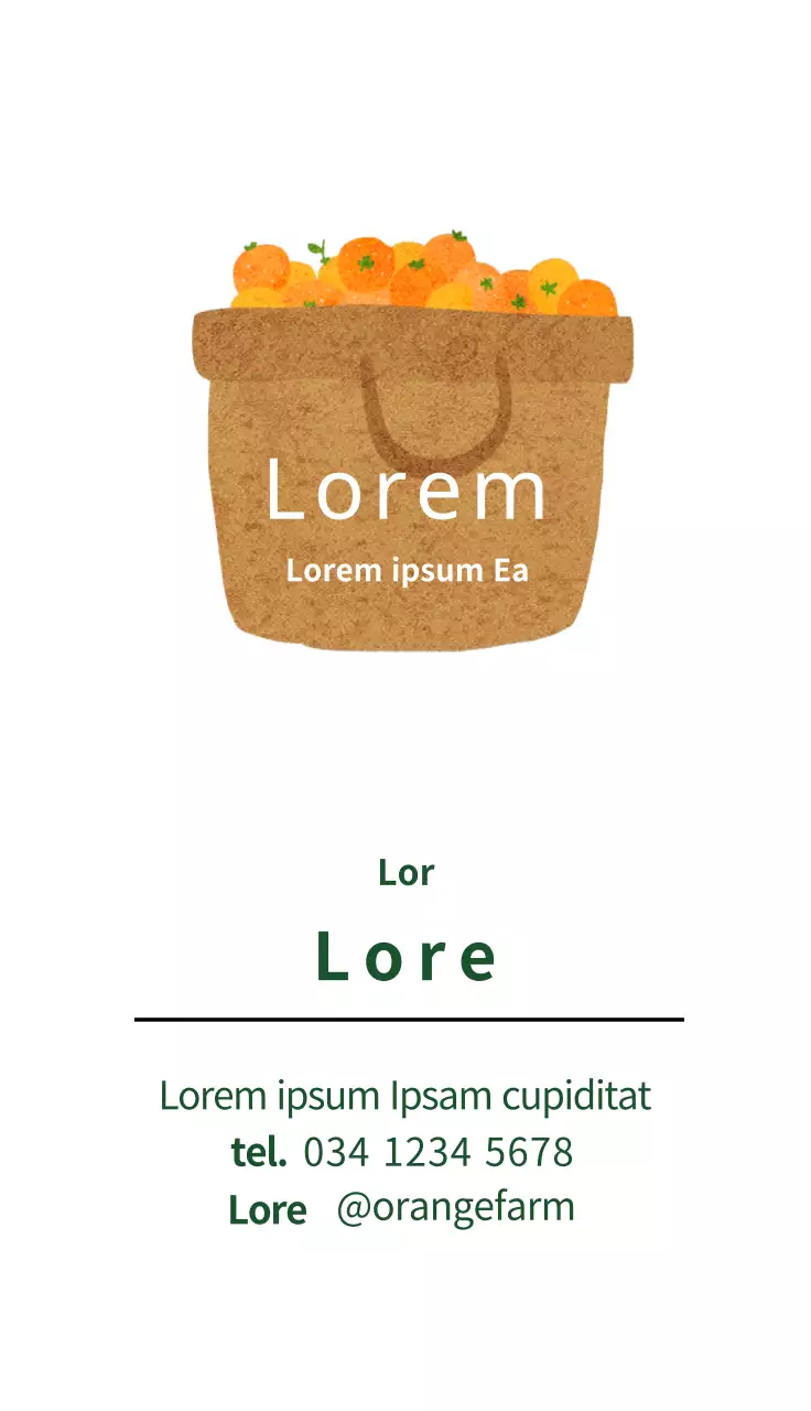 Ilustración verde linda granja de cítricos