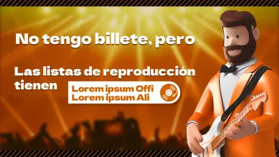 Tema naranja de la lista de reproducción de personajes en 3D con un concepto optimista