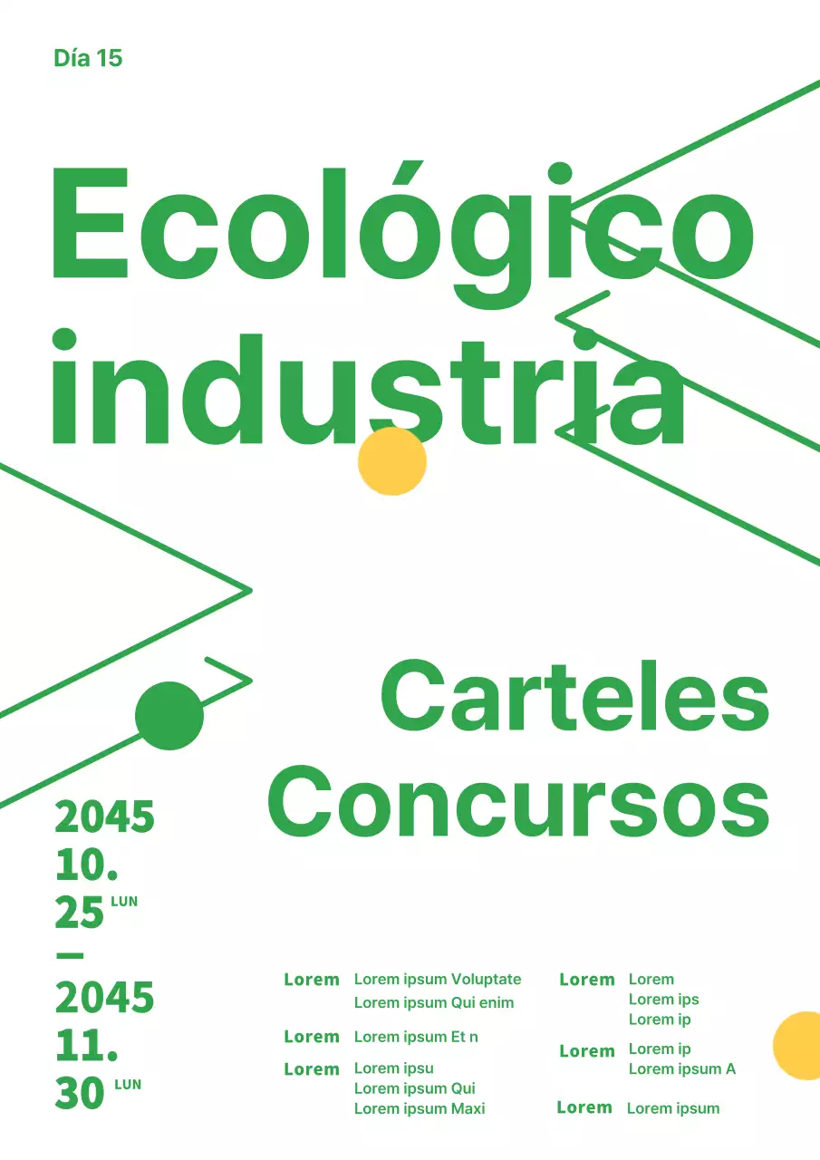 Verde y blanco, anuncio de concurso básico de la industria verde