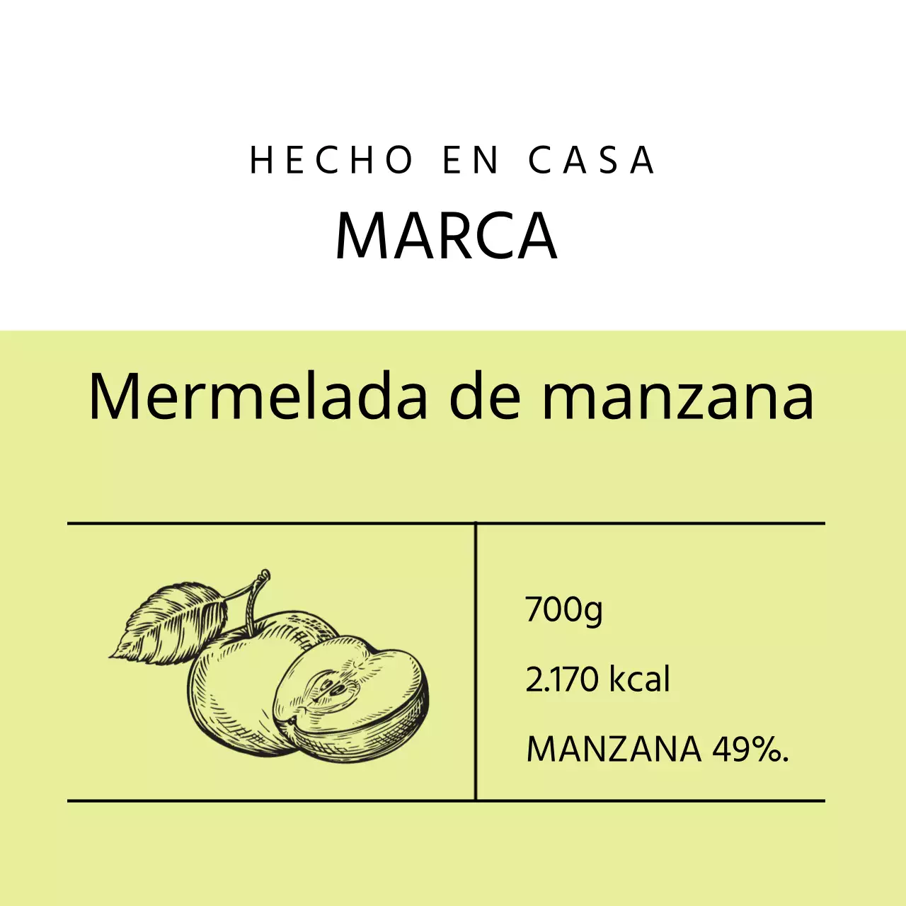 Etiquetas para mermelada de manzana