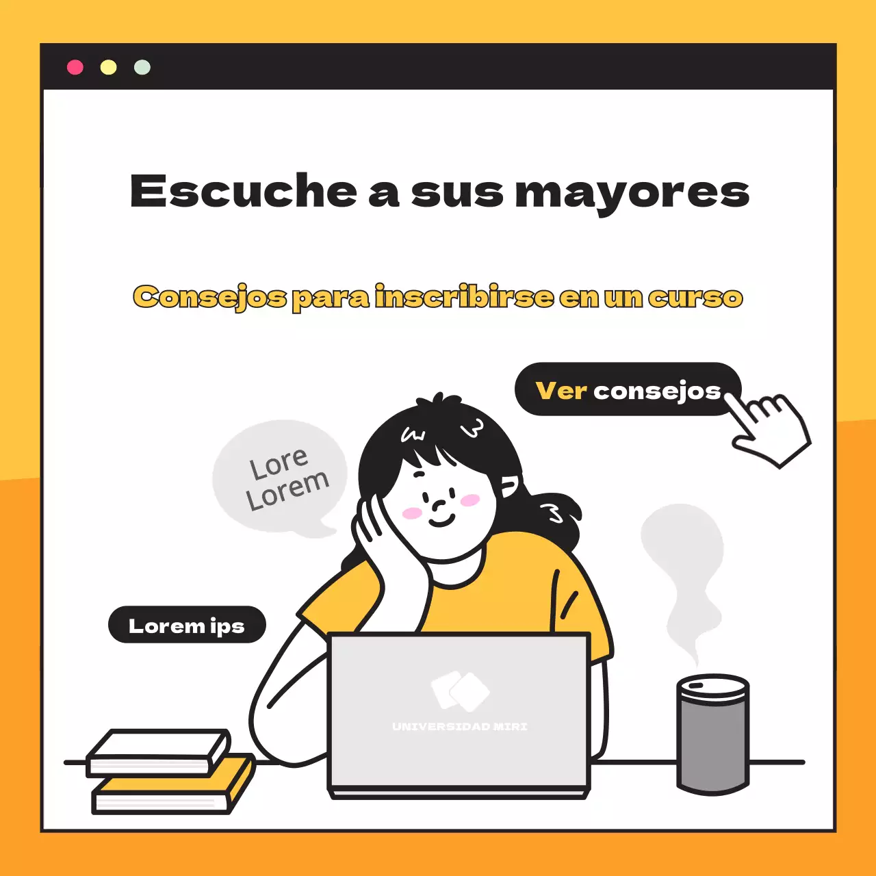 Nuevo plazo de inscripción en amarillo CardNews