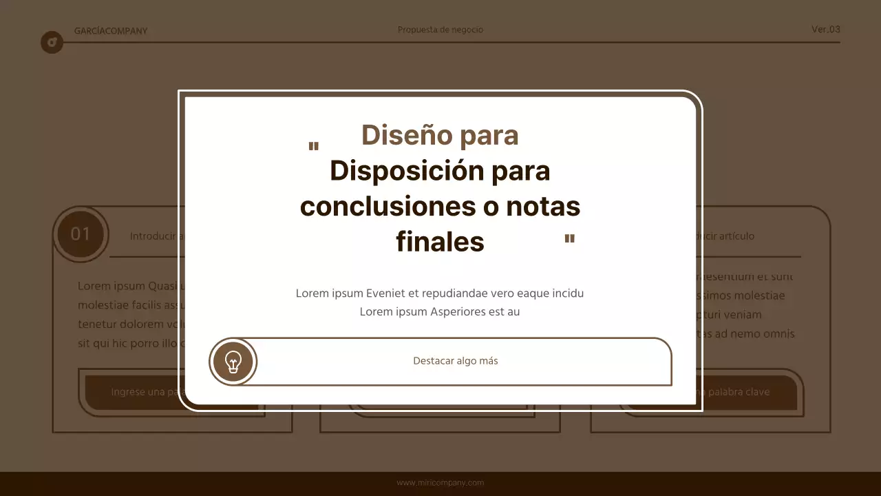 Informe de resaltado de texto sencillo en marrón y blanco