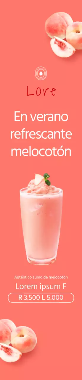 Estilo sencillo en rosa y blanco para promocionar el menú de verano