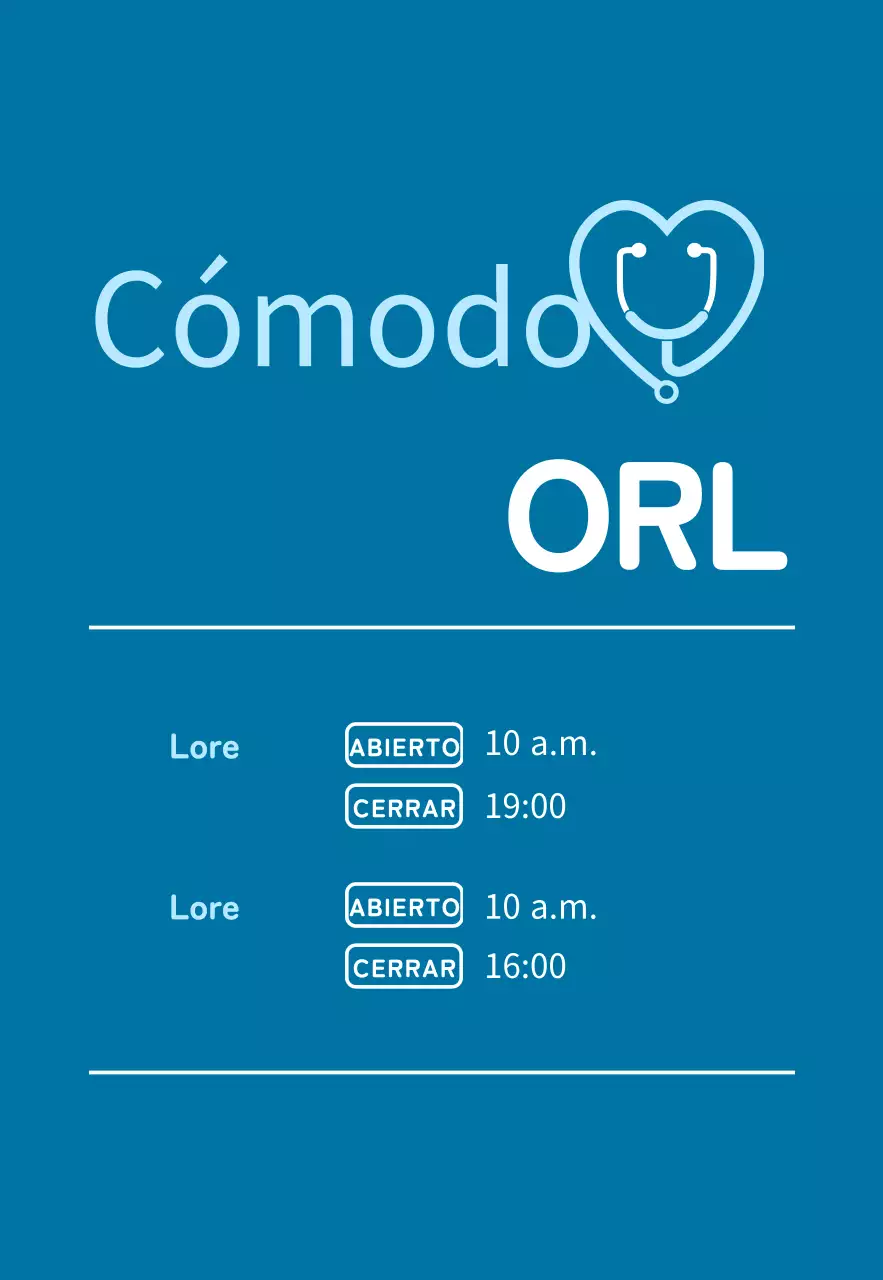 Clínica ORL con un logotipo azul básico