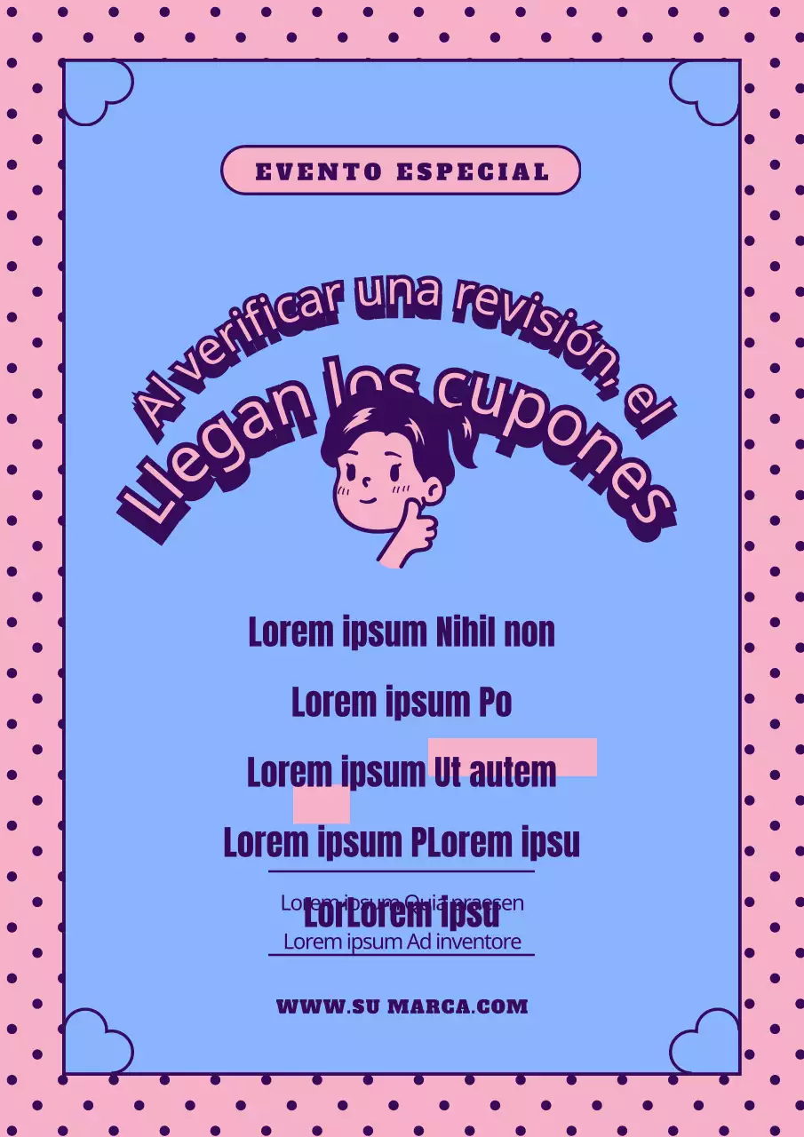 Promociona el evento de tu marca con una simpática ilustración de una niña rosa y azul