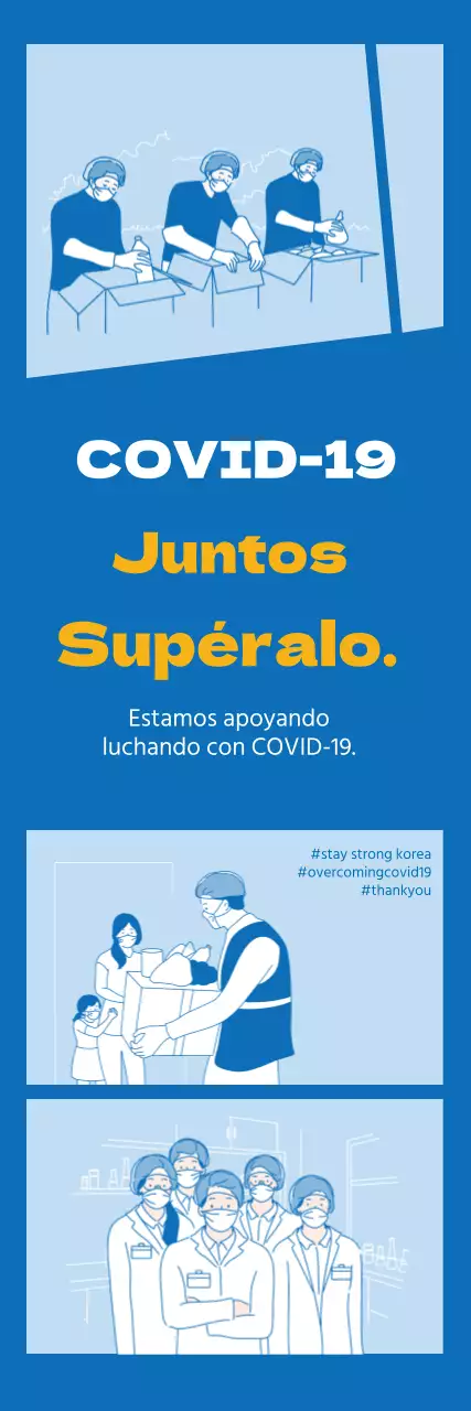 Ilustración azul limpia corona cheer vacuna