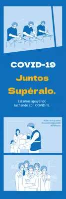 Ilustración azul limpia corona cheer vacuna