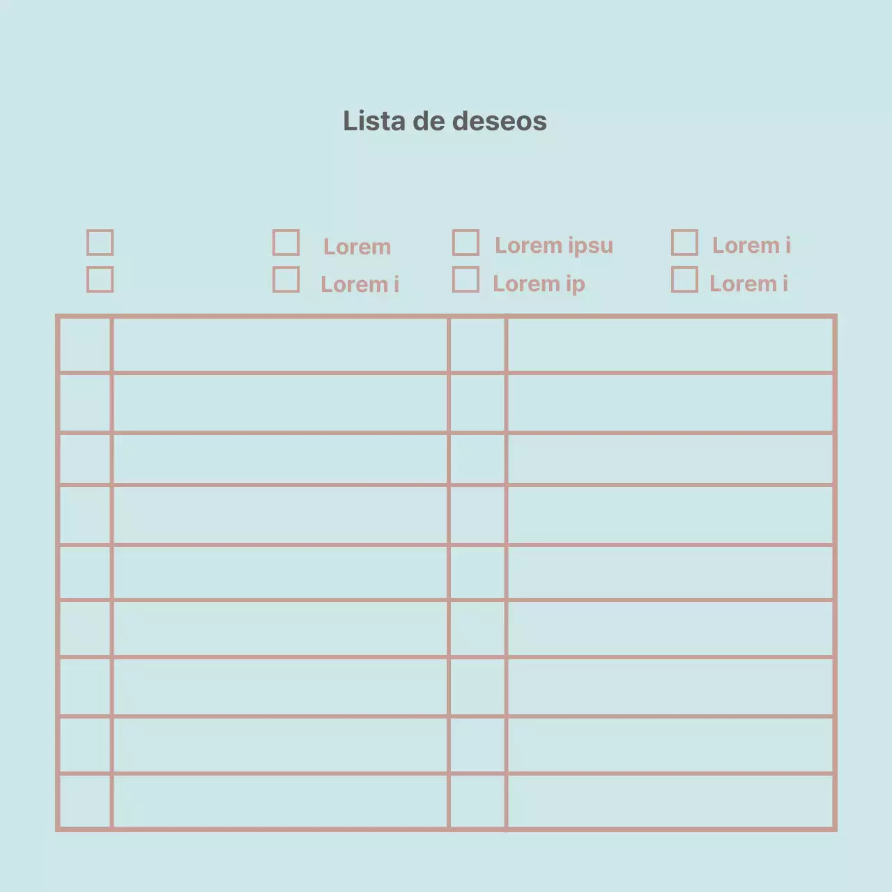 Mint Lines Simple Wishlist