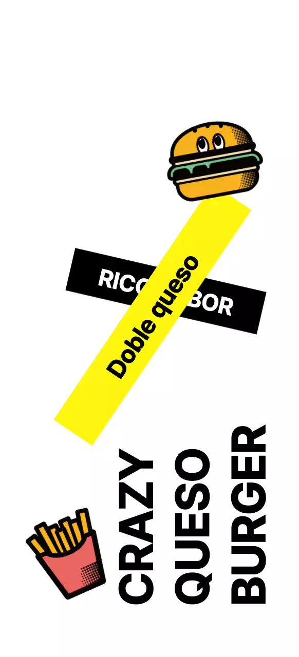 Hamburguesas artesanales de moda en negro y amarillo