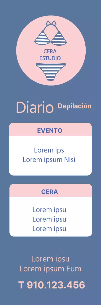 Ilustración en rosa y azul para promocionar una depiladora limpia