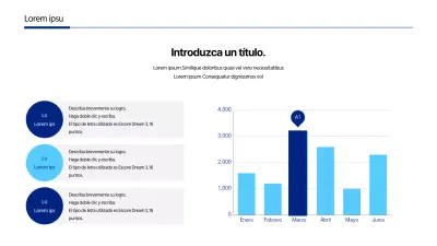 Gráfico de barras del concepto de empresa en azul y azul claro