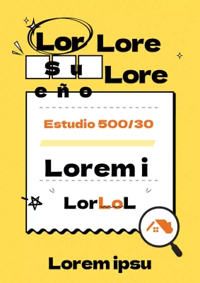Promocione su propiedad en venta con un aspecto manuscrito en amarillo y negro