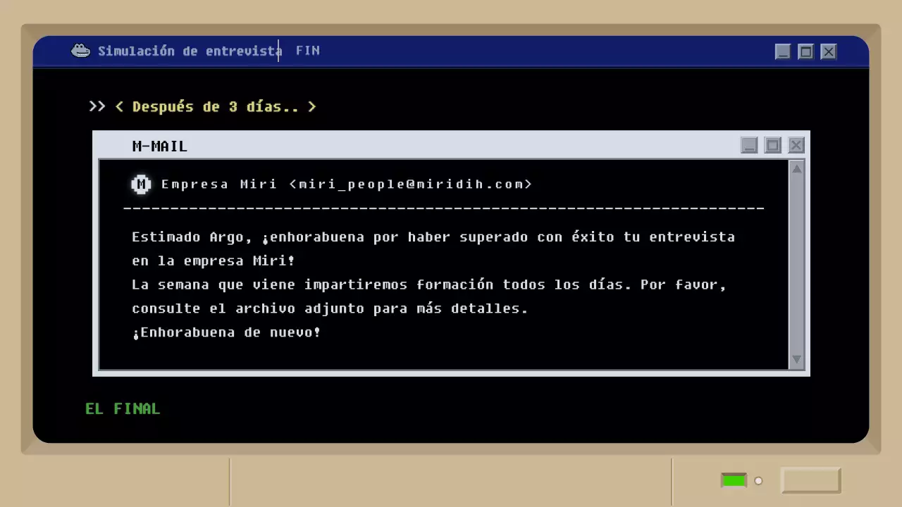 Simulación de entrevista de trabajo con un concepto de juego de barro negro retro