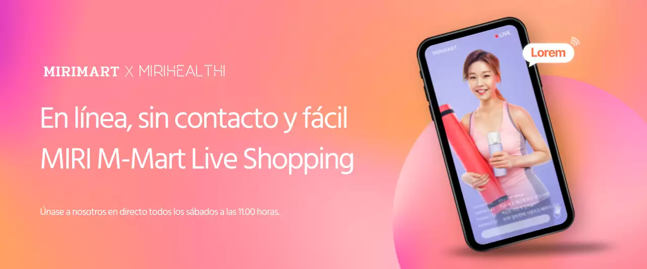 Concepto de compra en vivo en línea en degradado rojo