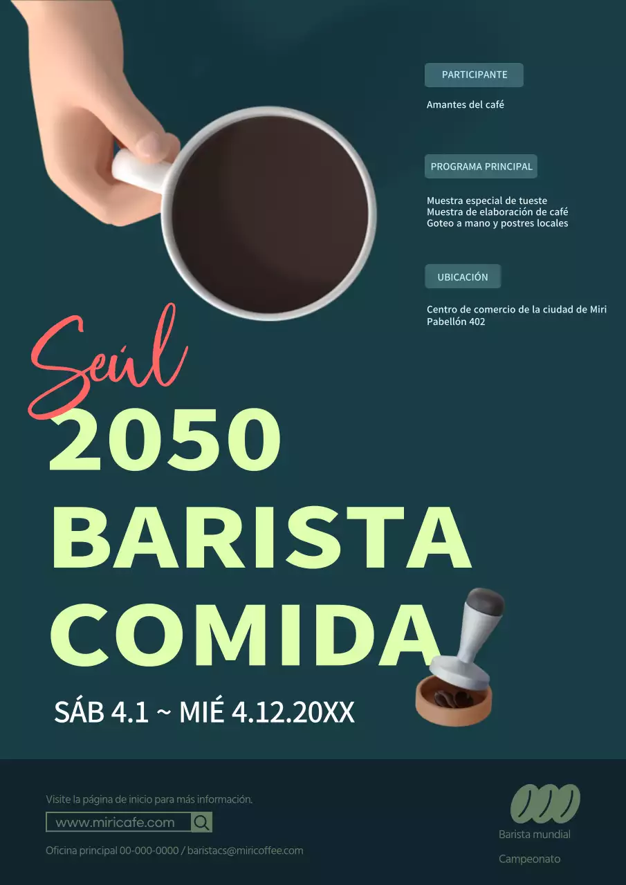 Promover un festival de baristas de café verde sencillo