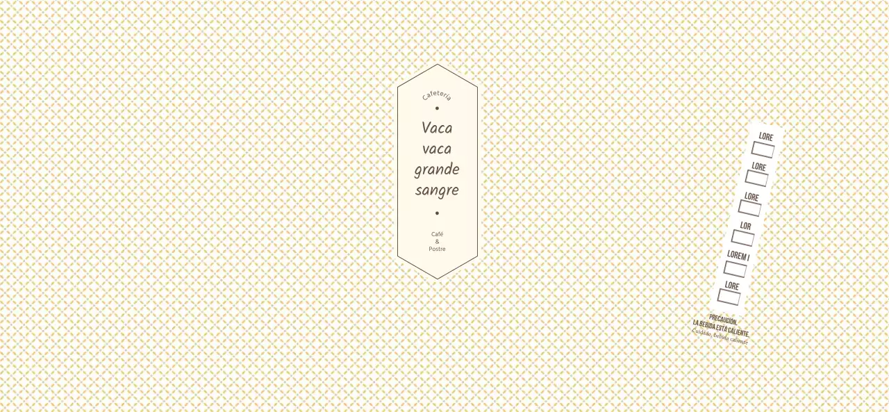 Estampado sencillo en amarillo claro y marrón para una cafetería conceptual