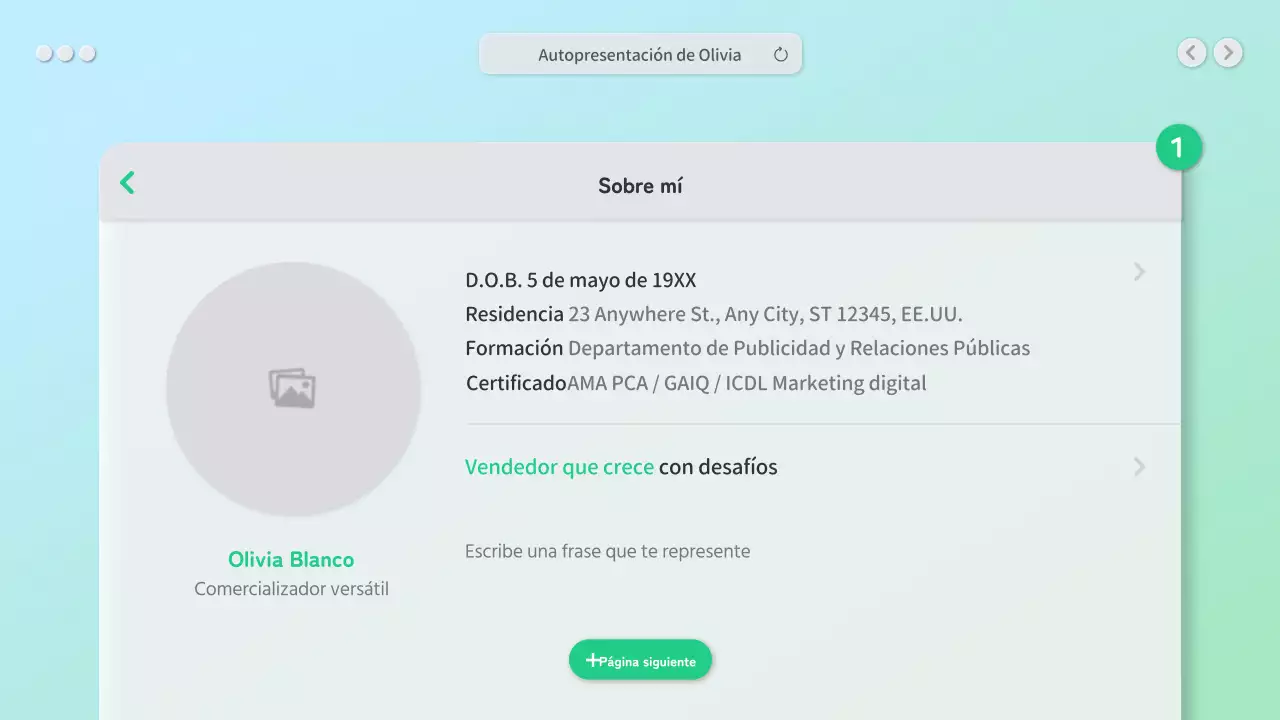 Una bio limpia con un concepto de GUI verde