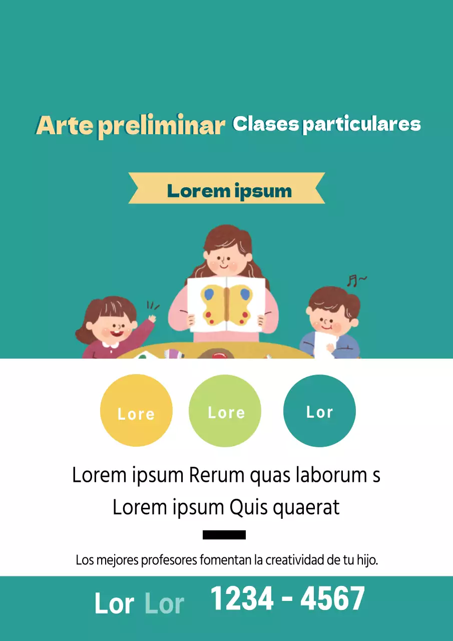 Ilustración turquesa ordenada promoción escuela de arte