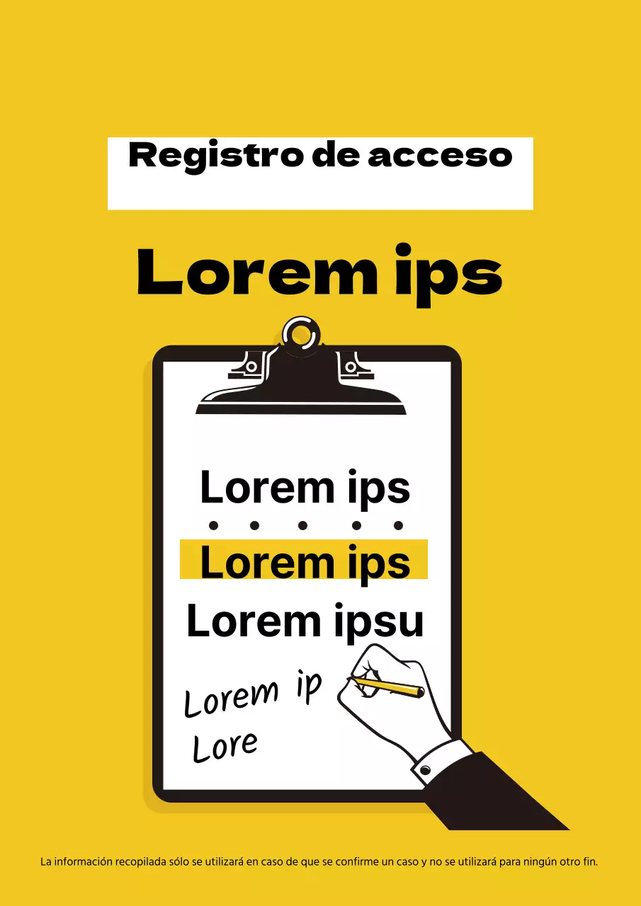 Etiquetas ilustradas de color amarillo para el registro de coronavirus