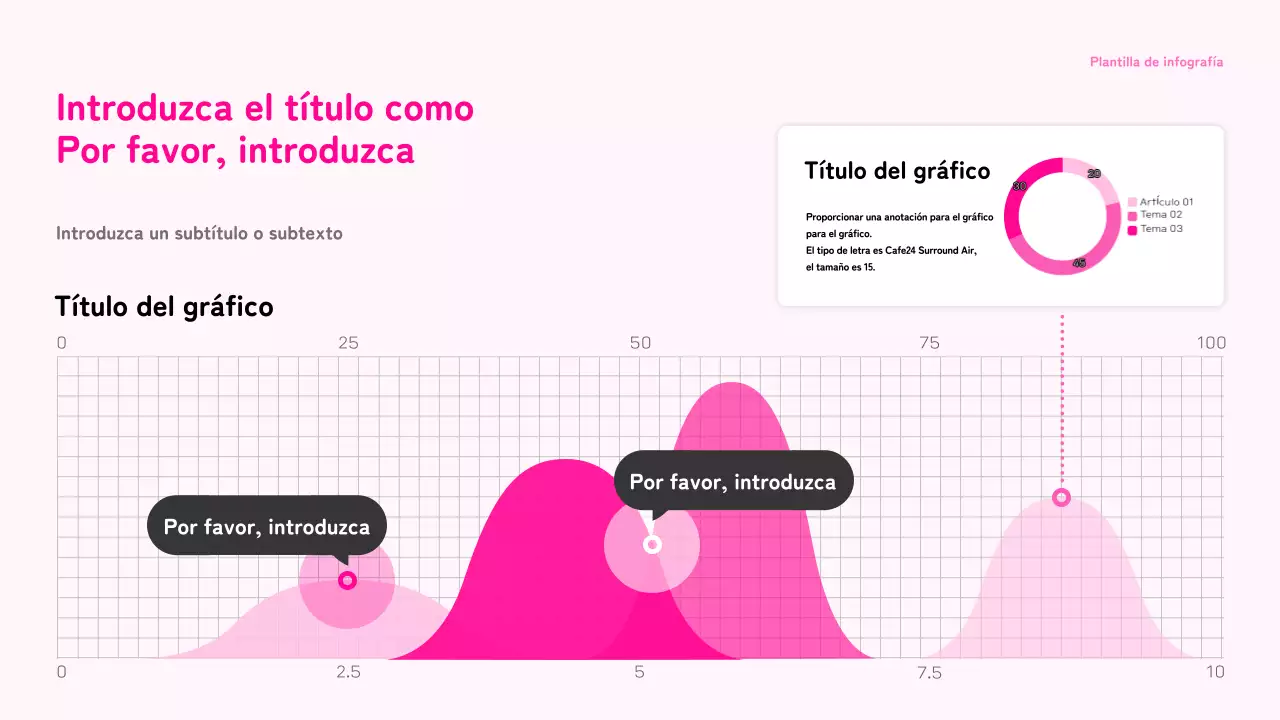 Infografía gráfica con un concepto limpio y rosa