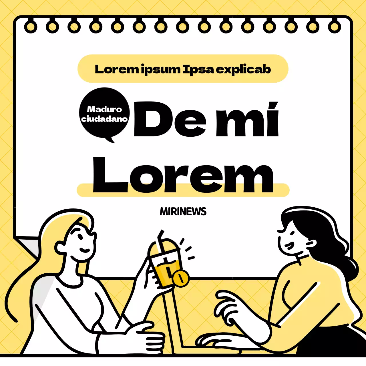 Ilustración en amarillo y negro concepto de sistema de depósito de vasos desechables