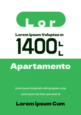 Folleto sencillo de venta de apartamento de lujo con detalles en verde
