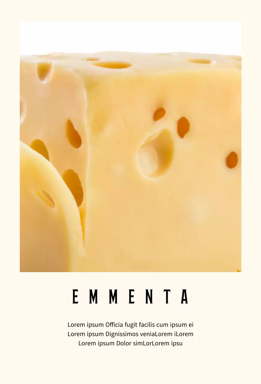 Descripción de la marca Cheese sobre un sencillo fondo pastel