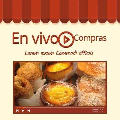 Promover una retransmisión en directo de una tienda roja y naranja