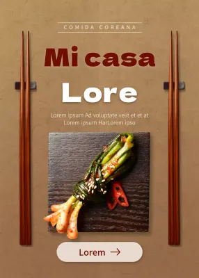 Instrucciones para pedir kimchi de cebolla verde con fondo marrón