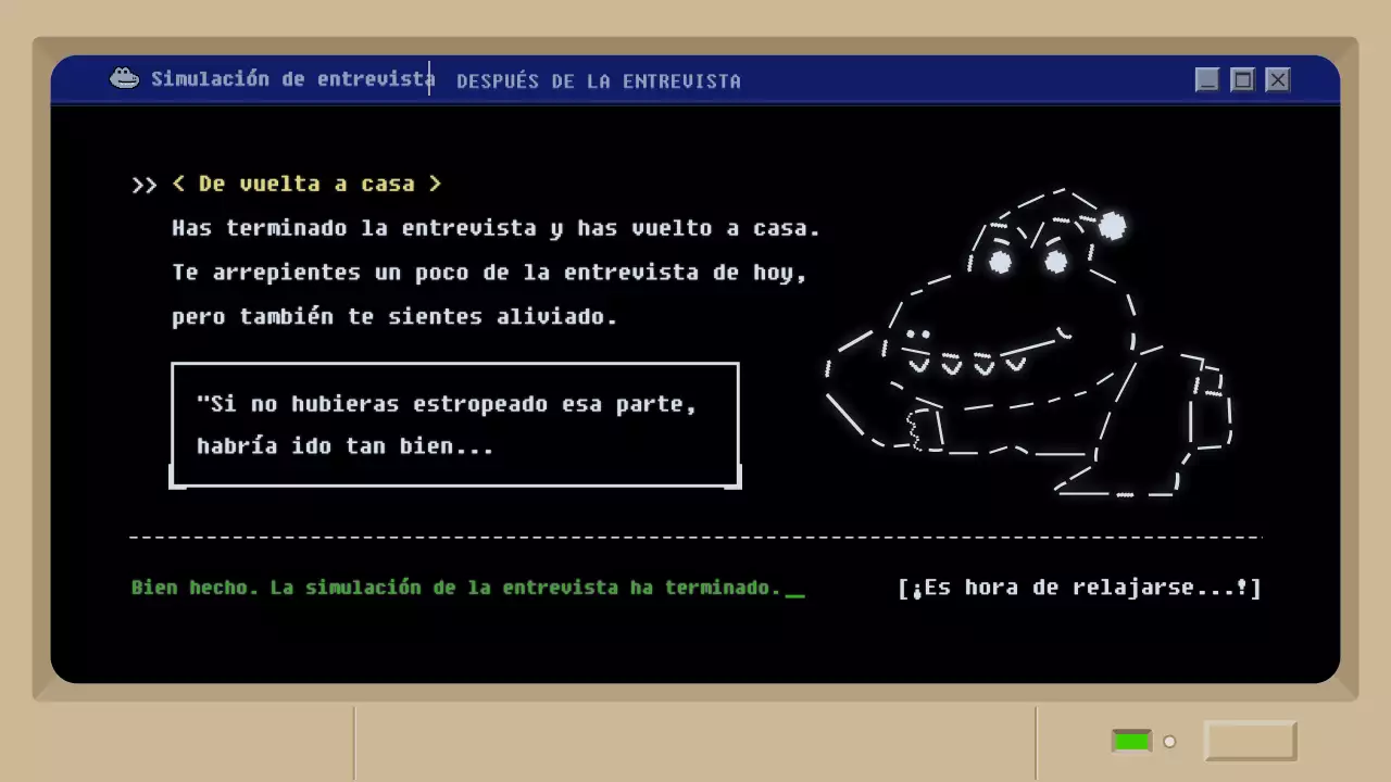 Simulación de entrevista de trabajo con un concepto de juego de barro negro retro