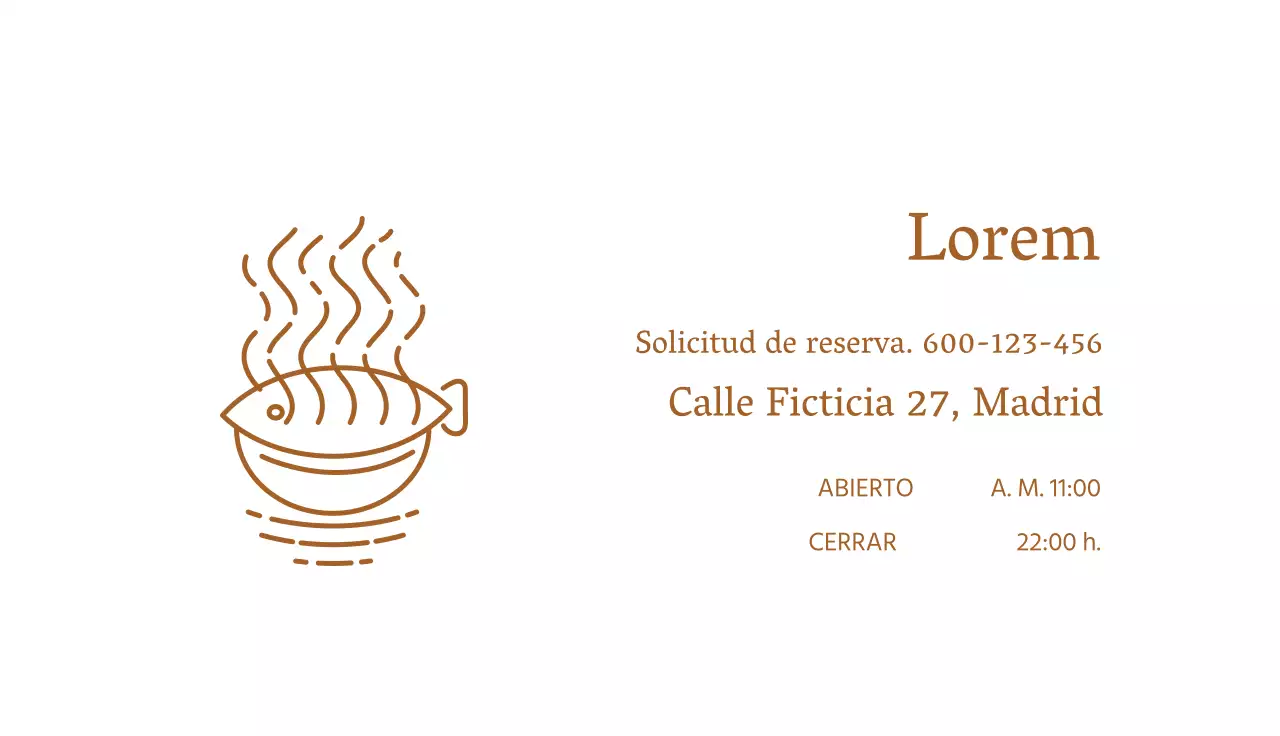 ilustración marrón restaurante sencillo pescado a la parrilla