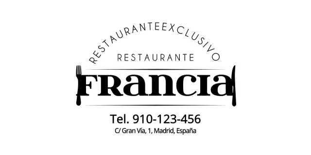 Logotipo de estilo Amble con una sencilla combinación de iconos de vajilla para la información del restaurante y el servicio al cliente