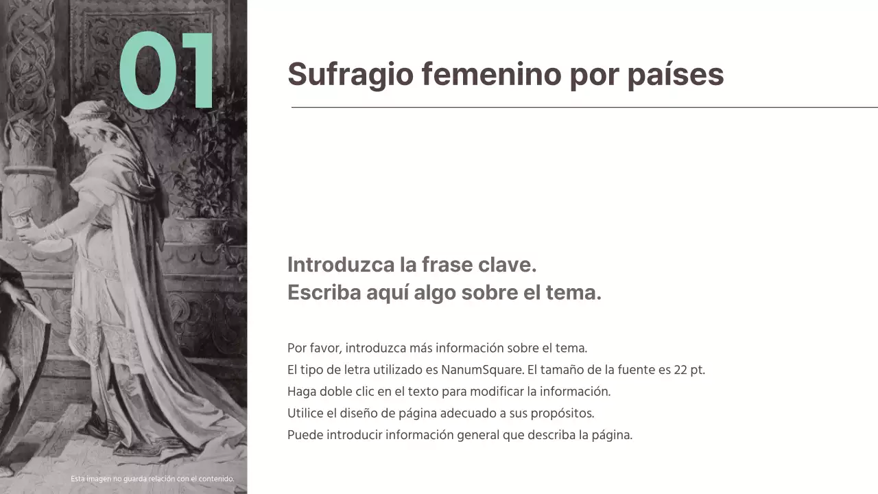  Presentación de un concepto atenuado para una tarea global sobre el sufragio femenino