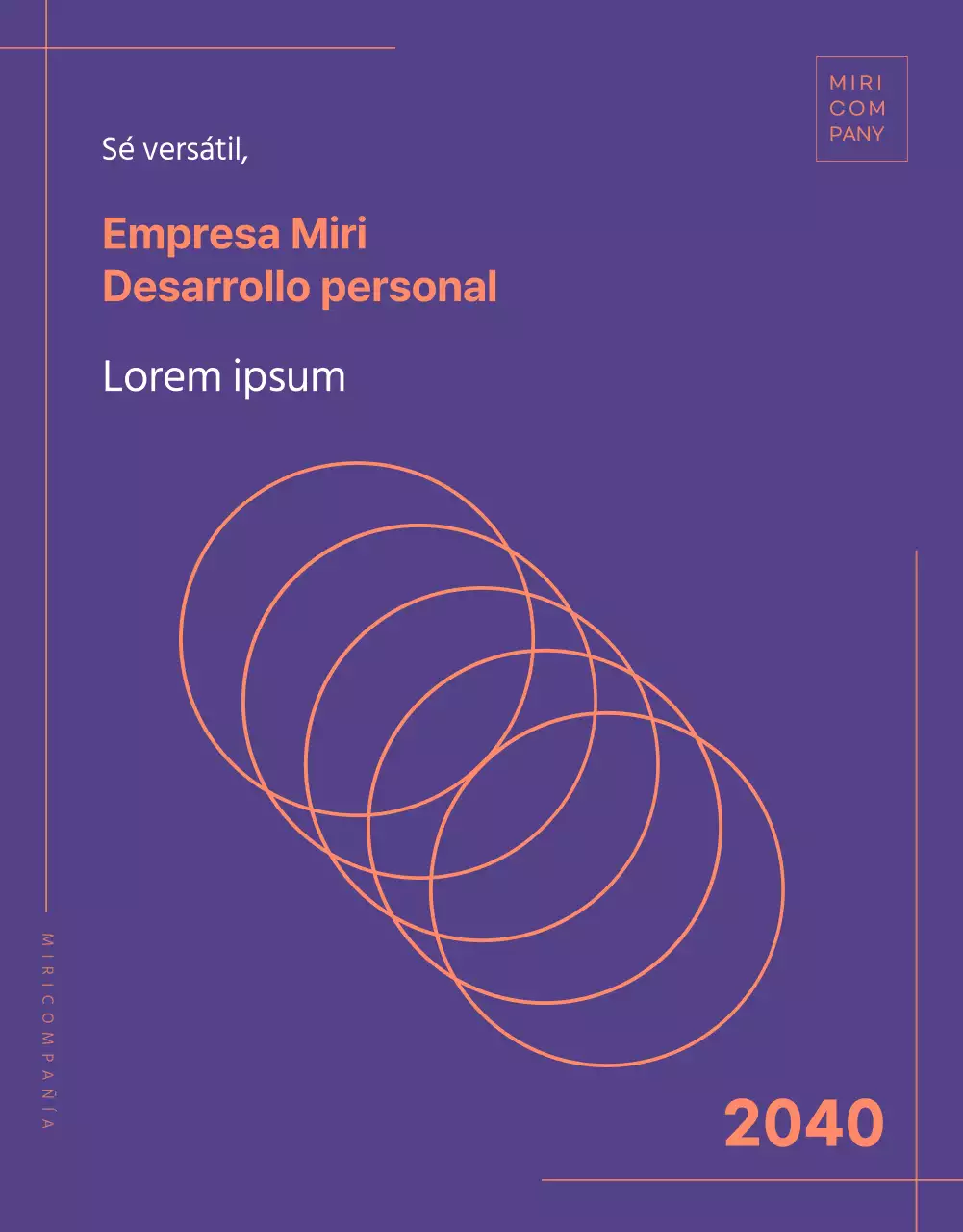 Detalles del programa corporativo en morado con toques naranjas