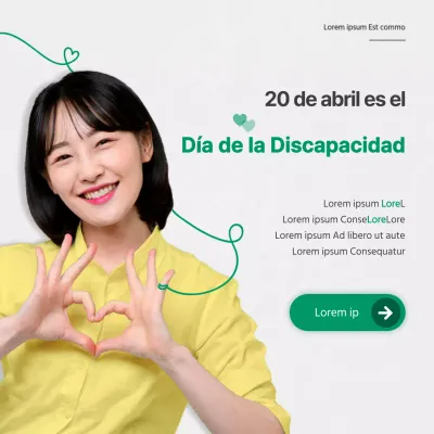 Concepto de campaña para el Día de la Discapacidad en verde y amarillo
