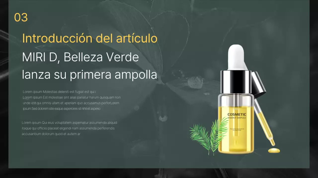 Guía de productos de belleza Green Black Tone