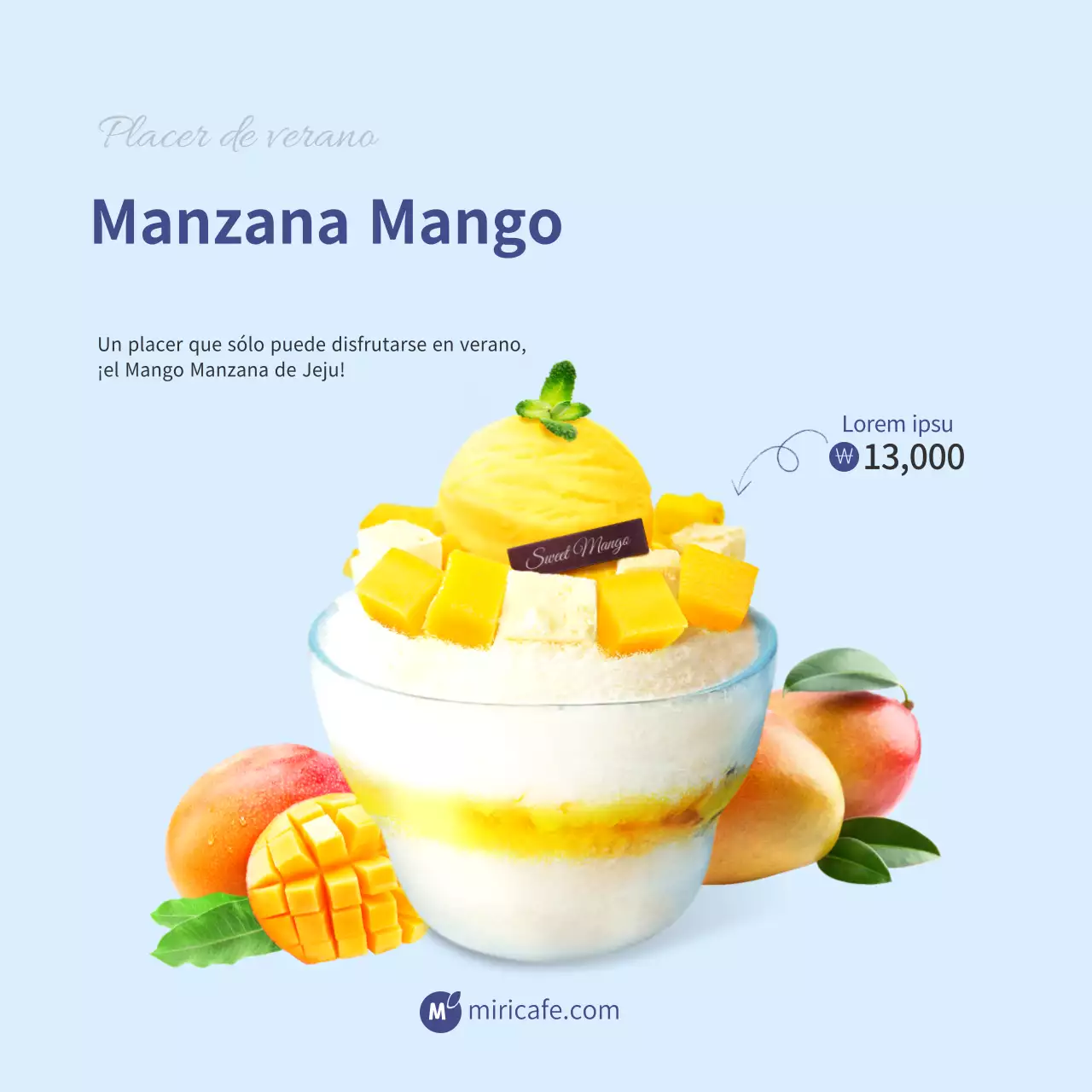 Azul claro imagen limpiaResaltar mangoDrinkCafe (cuadrado)