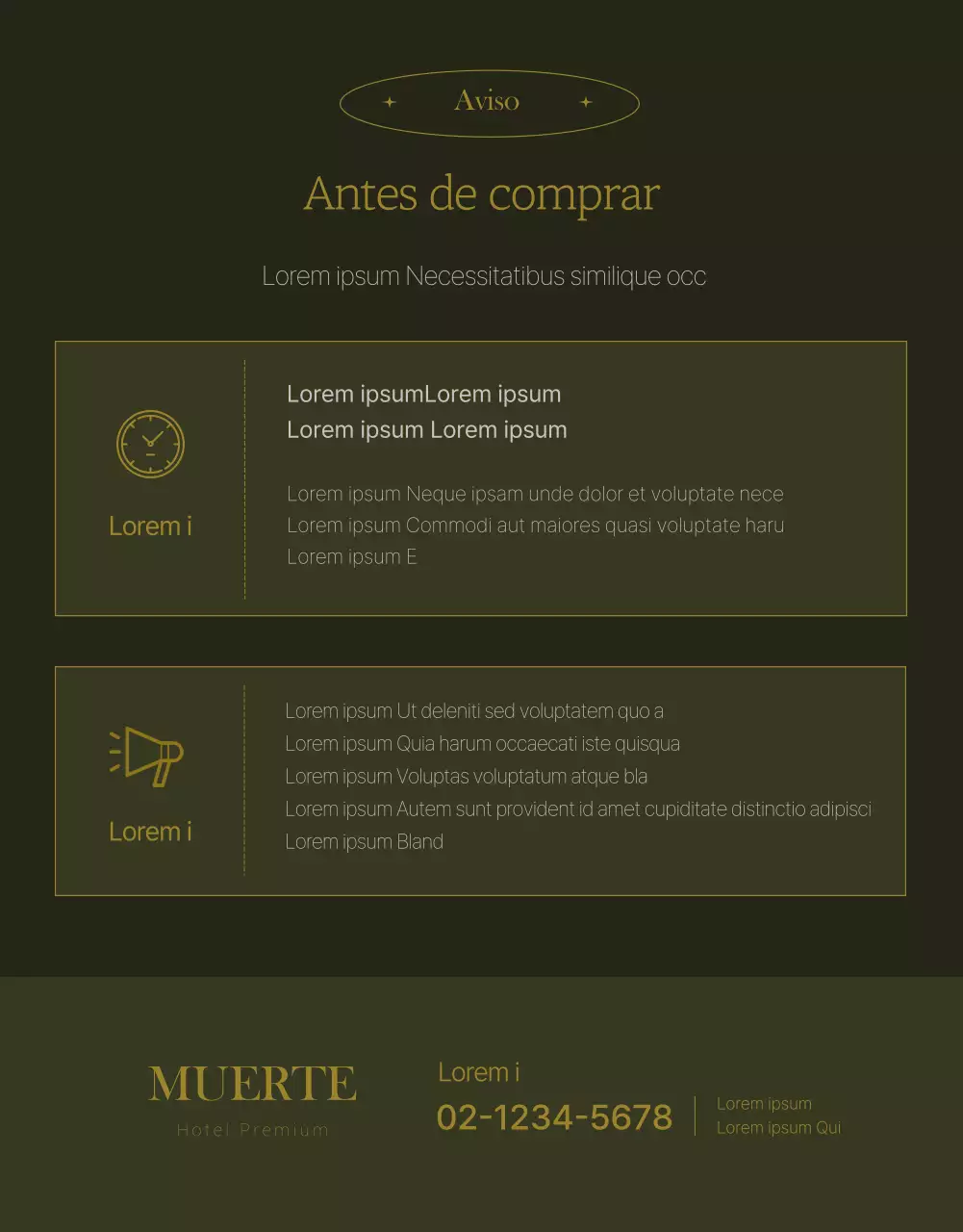 Promueva una sofisticada gastronomía hotelera en verdes y dorados oscuros