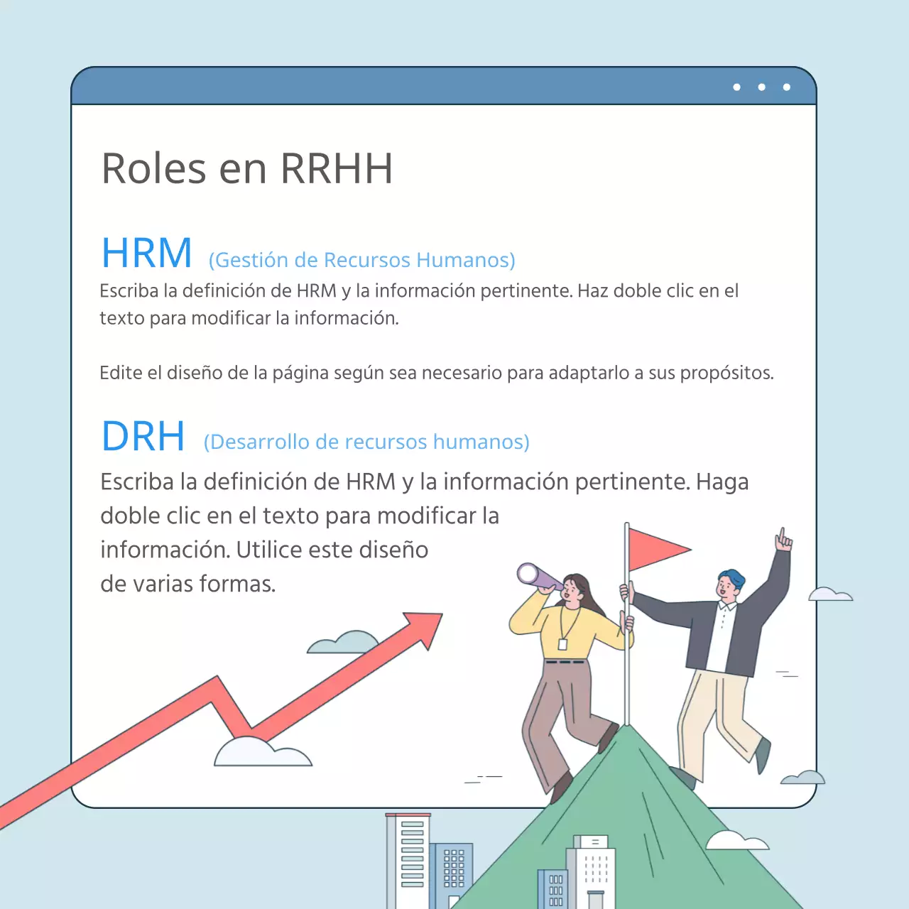 Más información sobre nuestro equipo de RR.HH. impulsado por la ilustración Descripción del puesto Entrevista Competencias básicas CardNews