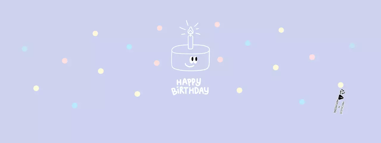 Portavasos fiesta de cumpleaños morado pastel